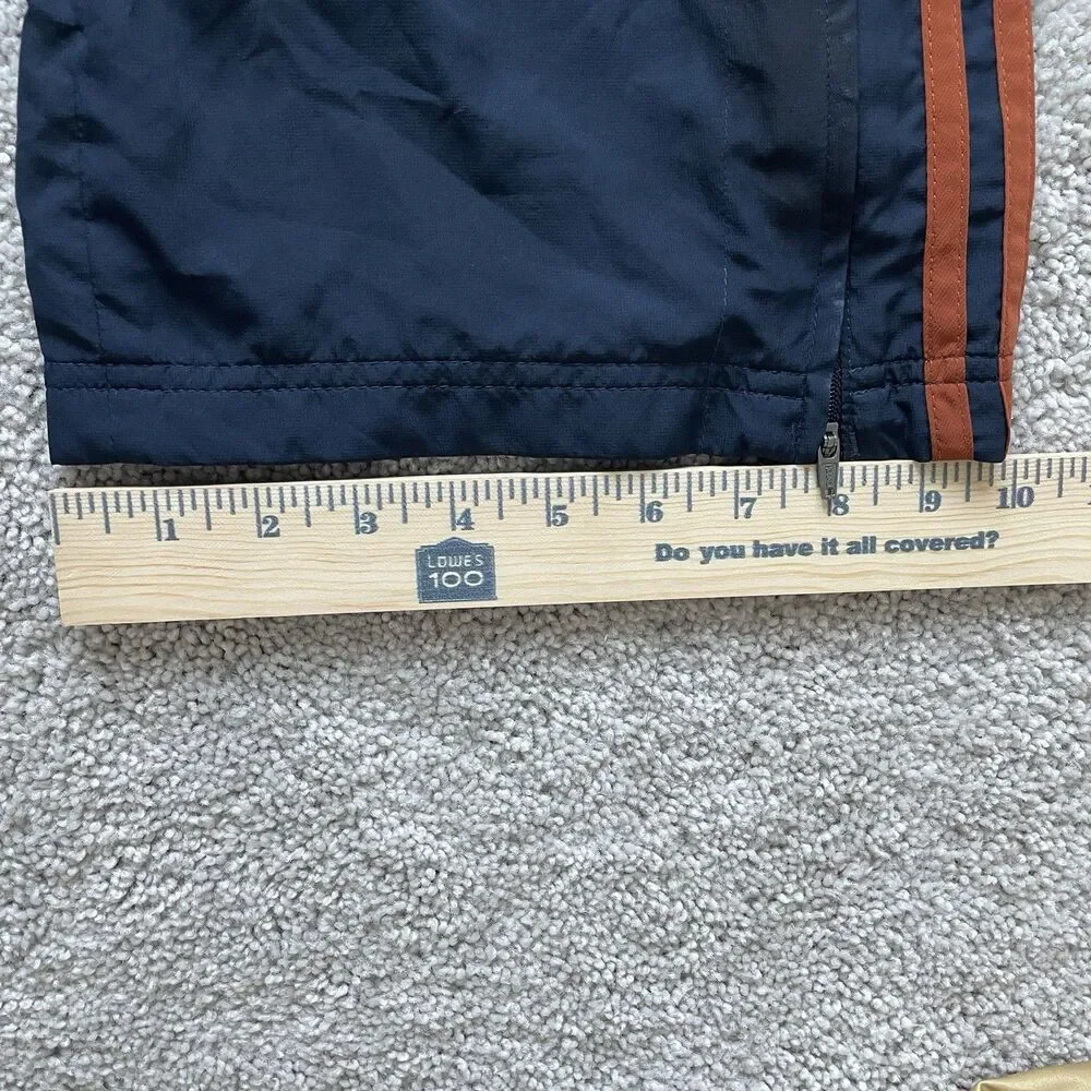 Adidas Baggy Track Pants VTG Y2K Mens Large Navy Blue Orange stripes Wide Leg